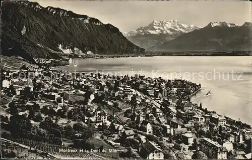 Montreux VD Dent du Midi Luftbild Kat. Montreux