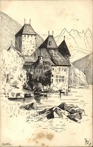 Chillon Chateau Kat. Montreux