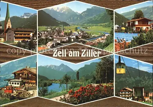 Zell Ziller Tirol Luftseilbahn Schwimmbad  Kat. Zell am Ziller