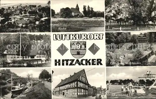 Hitzacker Elbe Panorama Kirche Riesenkastanie Waldfrieden Gaestehaus Hiddasteg Altes Zollhaus Schwimmbad Kat. Hitzacker (Elbe)