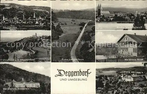 Deggendorf Donau Panorama Ruselbergstr Kloster Niederalteich Ulrichsberg Waldhaus Rusel Sanatorium Hausstein Metten Kat. Deggendorf