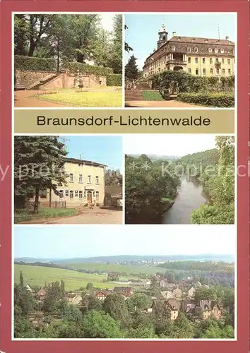 Braunsdorf Lichtenwalde Schlosspark Schloss Lichtenwalde Braunsdorf Gaststaette Am Bahnhof Harrasfelsen Zschopautal Panorama