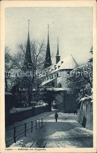 Luzern LU Hofkirche Zinggentor Winter Kat. Luzern