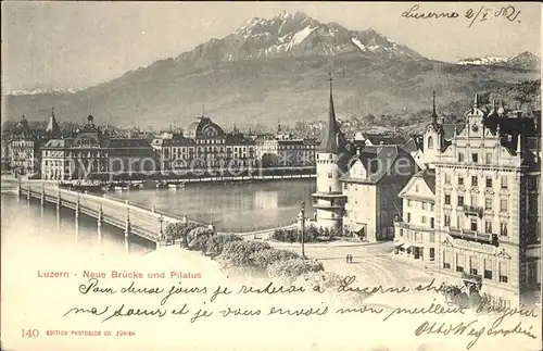 Luzern LU Neue Bruecke Pilatus Kat. Luzern