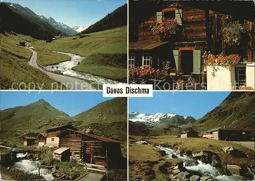 Davos Dischma GR Schwarzhorn Scalettagletscher Altes Bauernhaus Gasthaus Duerrboden / Davos /Bz. Praettigau-Davos