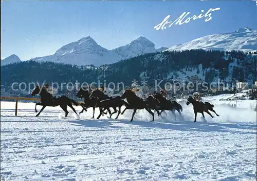 Sankt Moritz Wallis Piz Julier Piz Nair Pferderennen Winter Kat. Saint Maurice VS