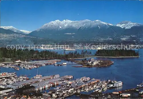 Vancouver British Columbia Coal Harbour part of Stanley Park Burrard Inlet Air view Kat. Vancouver