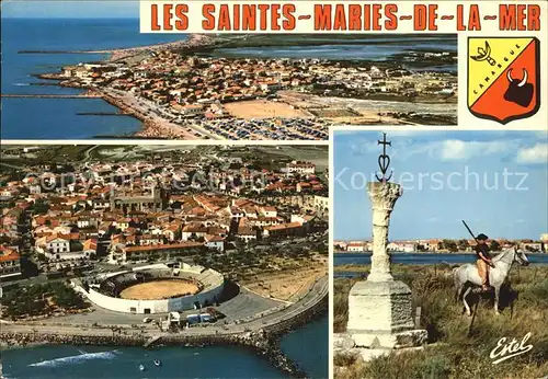 Les Saintes Maries de la Mer Camping Fliegeraufnahme Eglise 