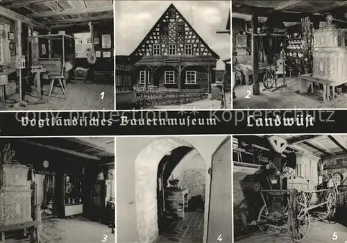 Landwuest Vogtlaend Bauernmuseum Blockstube Russkueche Kammerwagen Kat. Markneukirchen