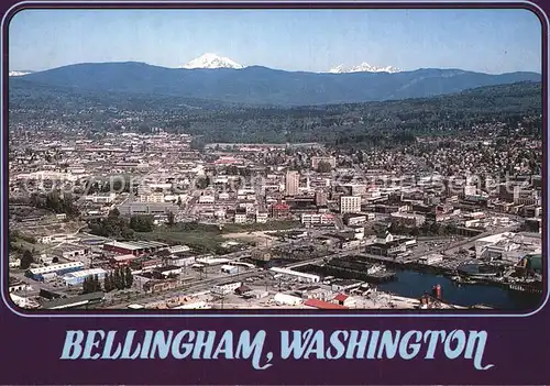 Bellingham Washington City mit Mt Baker Fliegeraufnahme Kat. Bellingham