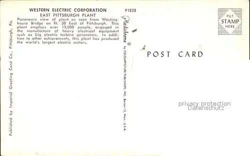 Pittsburg Pennsylvania Western Electric Corporation Kat. United States