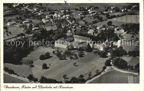 Wessobrunn Kloster und Pfarrkirche mit Roemerturm Kat. Wessobrunn