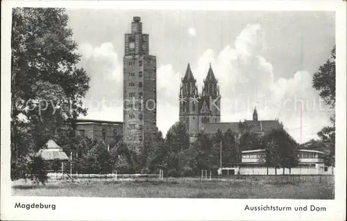 Magdeburg Aussichtsturm und Dom Kat. Magdeburg