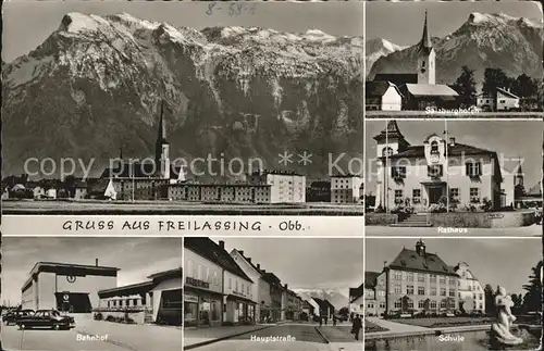 Freilassing Kirche Salzburghofen Rathaus Bahnhof Hauptstr Schule Kat. Freilassing