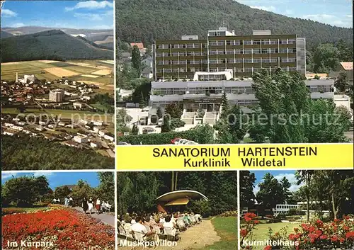 Bad Wildungen Sanatorium Hartenstein Kurklinik Wildetal Kurpark Musikpavillon Kurmittelhaus Kat. Bad Wildungen