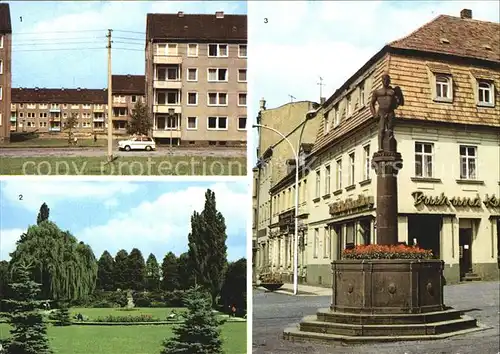 Frankenberg Sachsen Neubaugebiet Luetzelhoehe Park Brunnen Platz der Einheit Kat. Frankenberg Sachsen