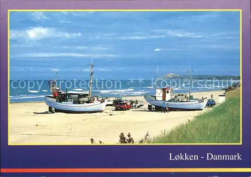 Lokken Fiskekuttere pa stranden Kat. Hjorring