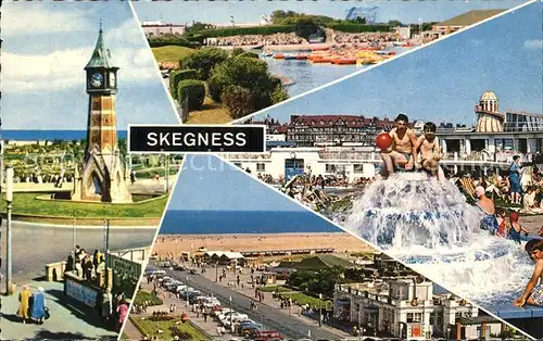 Skegness Clock Tower Boating Lake Brand Parade Gardens Bathing Pool  Kat. United Kingdom