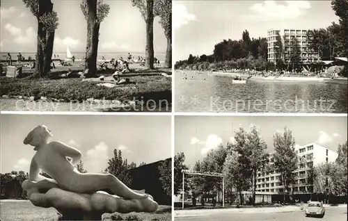 Siofok Badestrand am Plattensee Hotel Skulptur Kat. Siofok