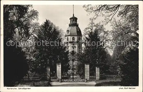 Karlsruhe Baden Schlossgarten Blick vom Fasanengarten auf Schlossturm