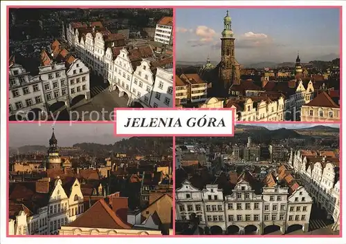 Jelenia Gora Hirschberg Schlesien Fliegeraufnahme der Altstadt