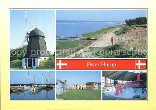 Hurup Thy Windmuehle Strand Hafen Hallenbad Kat. Daenemark