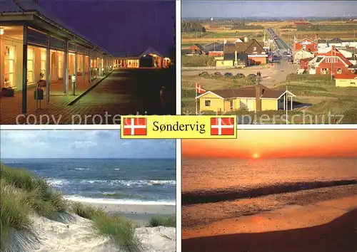 Sondervig Teilansichten Duenen Strand Sonnenuntergang Kat. Daenemark