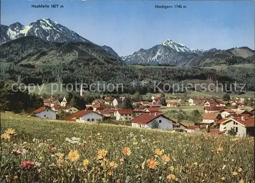 Bergen Chiemgau mit Hochfelln und Hochgern Kat. Bergen