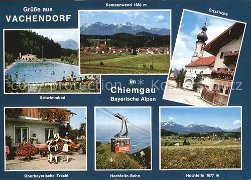 Vachendorf Oberbayern im Chiemgau mit Seilbahn Hochfelln Trachten Kat. Vachendorf