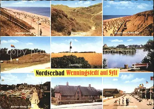 Wenningstedt Sylt Norduebergang Duenenweg Strand Rotes Kliff Huenengrab Leuchtturm Dorfteich Berthin Bleeg Str Friesenhaus Strandstr Kat. Wenningstedt Braderup (Sylt)