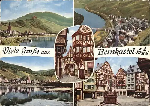 Bernkastel Kues Moselpartien Marktplatz Brunnen Kat. Bernkastel Kues