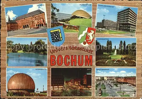 Bochum Rathaus Planetarium Ruhr Universitaet Stadtpark Rosengarten Sternwarte City Hauptbahnhof Kat. Bochum