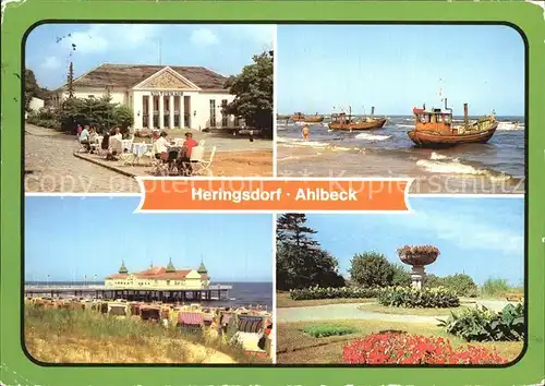 Ahlbeck Ostseebad Heringsdorf Seebad Kulturhaus Strand Seebruecke Kat. Heringsdorf Insel Usedom