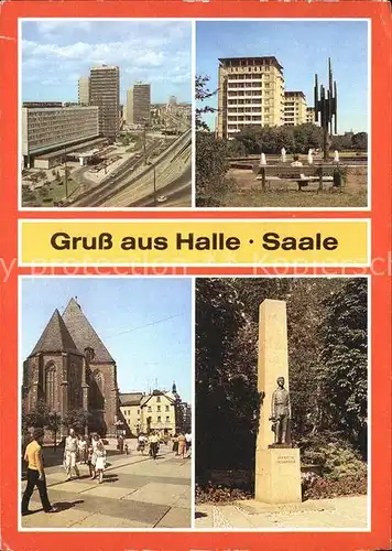 Halle Saale Thaelmannplatz Hochhaeuser Leninallee Konzerthalle Der kleine Trompeter Kat. Halle