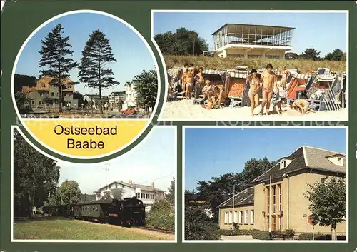 Baabe Ostseebad Ruegen Strand HO Gaststaette Inselparadies Schmalspurbahn Kat. Baabe