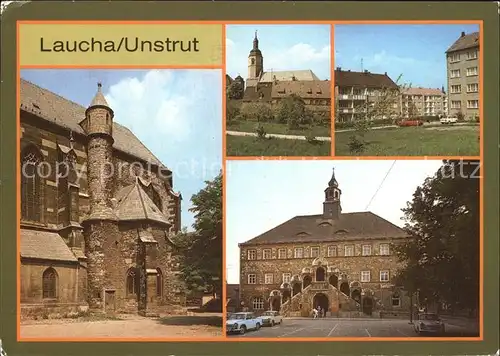 Laucha Unstrut Kirche Rathaus Neubaugebiet Kat. Laucha Unstrut