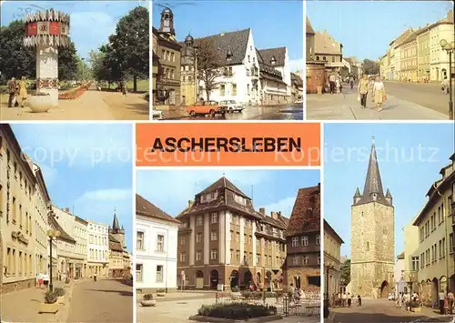 Aschersleben Weltzeituhr Rathaus Johannisturm Tie Holzmarkt  Kat. Aschersleben