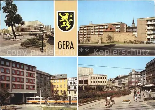 Gera Haus der Kultur Historische Stadtmauer Strassenbahn Kat. Gera