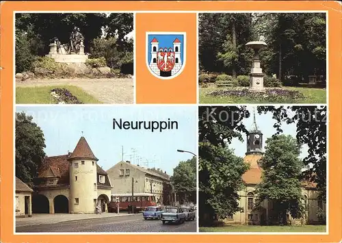 Neuruppin Fontanedenkmal Tempelgarten Bahnhof Rheinsberger Tor Kat. Neuruppin
