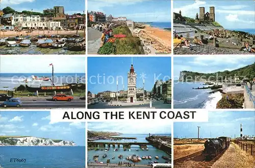 Kent The Harbour Viking Ship White Cliffs Dover Palm Bay Cliftonville Clock Tower Folkestone Harbour Reculver Towers St Margarets Bay Railway