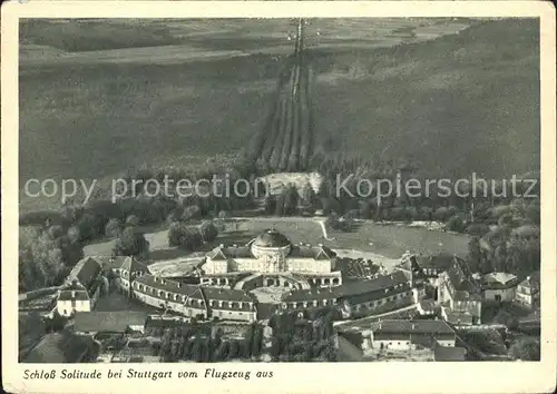 Stuttgart Schloss Solitude Fliegeraufnahme Kat. Stuttgart