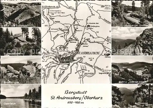 St Andreasberg Harz und Umgebung Landkarte Kat. Sankt Andreasberg