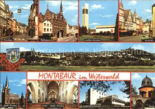 Montabaur Westerwald Luther Kirche Jugendherberge Burg Rathaus Kat. Montabaur
