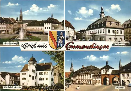 Emmendingen Rathaus Markt Schloss Stadttor Kat. Emmendingen