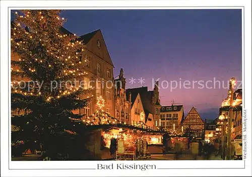 Bad Kissingen Marktplatz Nacht Weihnachtsmarkt Kat. Bad Kissingen