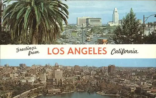 Los Angeles California Civic Center Mac Arthur Park Skyline Fliegeraufnahme Kat. Los Angeles