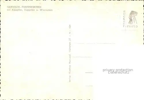 Garmisch Partenkirchen mit Alpspitze Zugspitze und Waxenstein Kat. Garmisch Partenkirchen