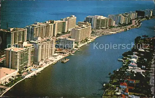 Miami Beach Ocen Front hotels along Indian Creek Air view Kat. Miami Beach