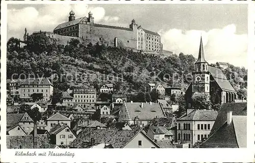 Kulmbach Altstadt mit Kirche und Plassenburg Kat. Kulmbach