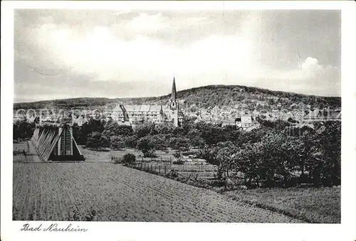 Bad Nauheim Gradierwerk Ortsansicht mit Kirche Kat. Bad Nauheim